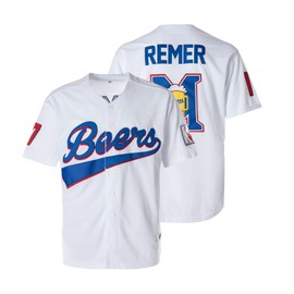 Stitched Doug Remer Beers Jersey Joe Cooper 44# 17# Movie Baseball Jerseys for Mens Size S-3XL (17,X-Large)