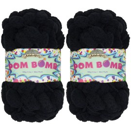 JubileeYarn Pom Bomb Yarn - Super Bulky Polyester - Boom Box - 2 Skeins
