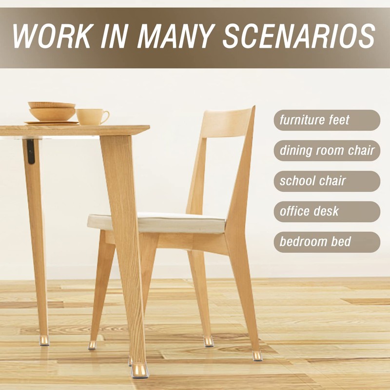 BUMACO Chair Leg Floor Protectors Square Chair Leg Protectors for