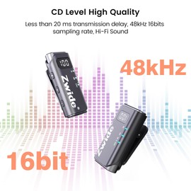 Zwide - Sistema de micrófono inalámbrico Lavalier M4 Combo, compatible con estuche de carga, cancelación de ruido de 3 niveles, mini micrófonos compactos de solapa con clip magnético para cámara