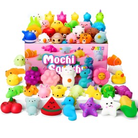 JOYIN JOYIN Mochi Squishy Spielzeug Set, 50 Pack Mini Mochi Mitgebsel Kindergeburtstag ab 3 Jahre, Kawaii Squishy Mitbringsel Kindergeburtstag, Kleine Geschenke für Kinder, Adventskalender Füllung Kinder