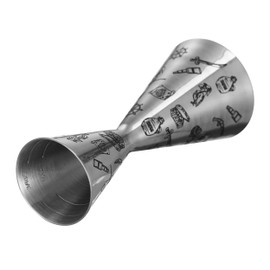 Cocktail Geek Double Cocktail Jigger Slim Style Measuring Jigger with Etched Pattern (Skull Rose)