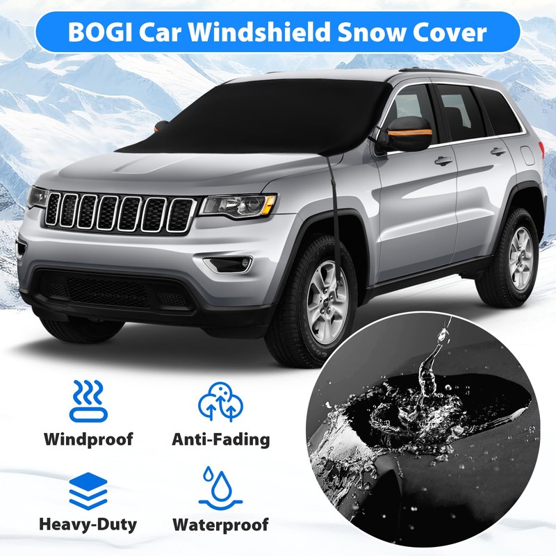 BOGI Windshield Cover for Ice and Snow, Heavy Duty 600D