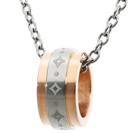 Fe-fex Phiten Ring Diamond Pattern Titanium Men's Sports Necklace, No Gemstone