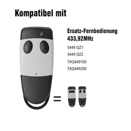 433.92MHz Garage Opener for Cardin S449 QZ1, S449 QZ2, Handheld Transmitter Remote Control for Cardin TXQ449100 TXQ449200, Rolling Code, 2 Channels Replacement Remote Control Garage Door for Cardin *3