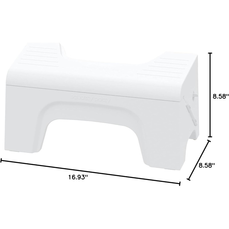 Squatty Potty Fold N Stow Compact Foldable Toilet Stool, White,