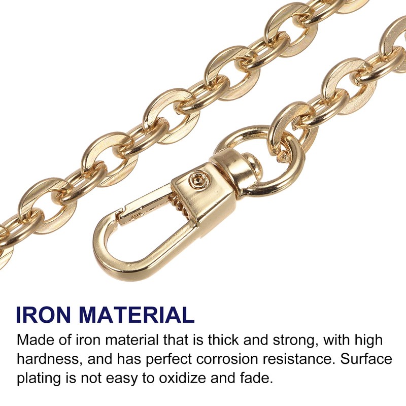 sourcing map Purse Chain Strap, 24"x0.24" Flat Chain Strap Handbag