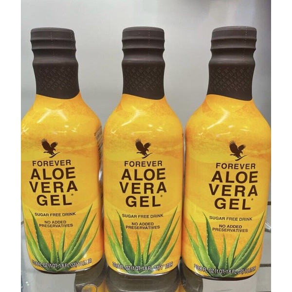 3X PIEZAS FOREVER LIVING ALOE VERA GEL STABILIZED (PACK OF 3)  FREE SHIP!