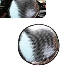 DACIRTY Steering Wheel Sunshade, Sunscreen Heat Insulation Cooling All-inclusive Waterproof Protective Cover, Portable Summer Essential Accessory, Suitable for Most Cars, SUVs (Silver)