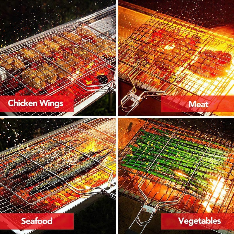 Barbecue Basket, Fish Roaster, Fish Grill Basket, Foldable Grill Fish