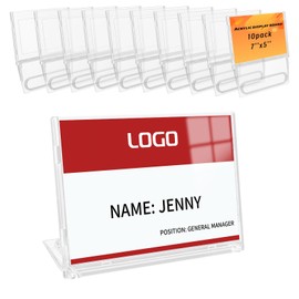 AetJxixee 10 Pack 4x6 Inch Sign Holder Horizontal, Double-Sided Usage with Swivel Base for Table Display, for Office, Store, Restaurant, Retail Counters, for Menu, Message Board, Note