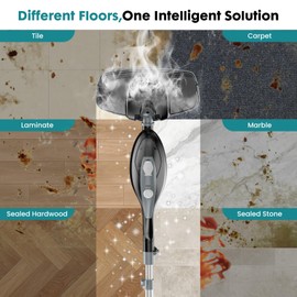 DUMOS 10-in-1 Multifunctional Steam Mop, 1550W Detachable Handheld Steam Cleaner, 16FT Power Cord with 2 Reusable Pads, Floor Steamer for Hardwood, Tile, Carpet, Grout, Windows