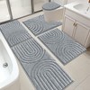 HEBE Bathroom Rugs Set 5 Piece, Plush Absorbent Bath Mats
