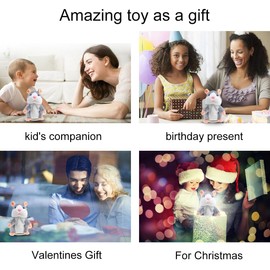 IDEAPRO Talking Hamster Toy, Repeats What You Say Plush Animal Toy, Electronic Hamster Mouse for Boy and Girl Gift