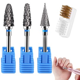 3 Stück Nagelfräser Aufsätze,Nagelfräser Bits,Fräser Bits,Nail Drill Bits,Schleifköpfe Hartmetall,Bits Für Nagelfräser, Es Ist Perfekt Sowohl Für Professionelle Nageltechniker Als Auch Für Anfänger.
