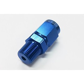 Autobahn88 Aluminum Anodized Instrument Adapter - Female Swivel to NPT Male, AN3 to 1/8 NPT (Blue)
