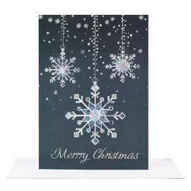 24-PCS Christmas Cards – Elegant Watercolor Art Designs with Envelopes & Stickers, Merry Christmas Greeting Cards for Holiday, New Year, and Xmas Gifts (crystal Snowflake, 6x8 Inches)