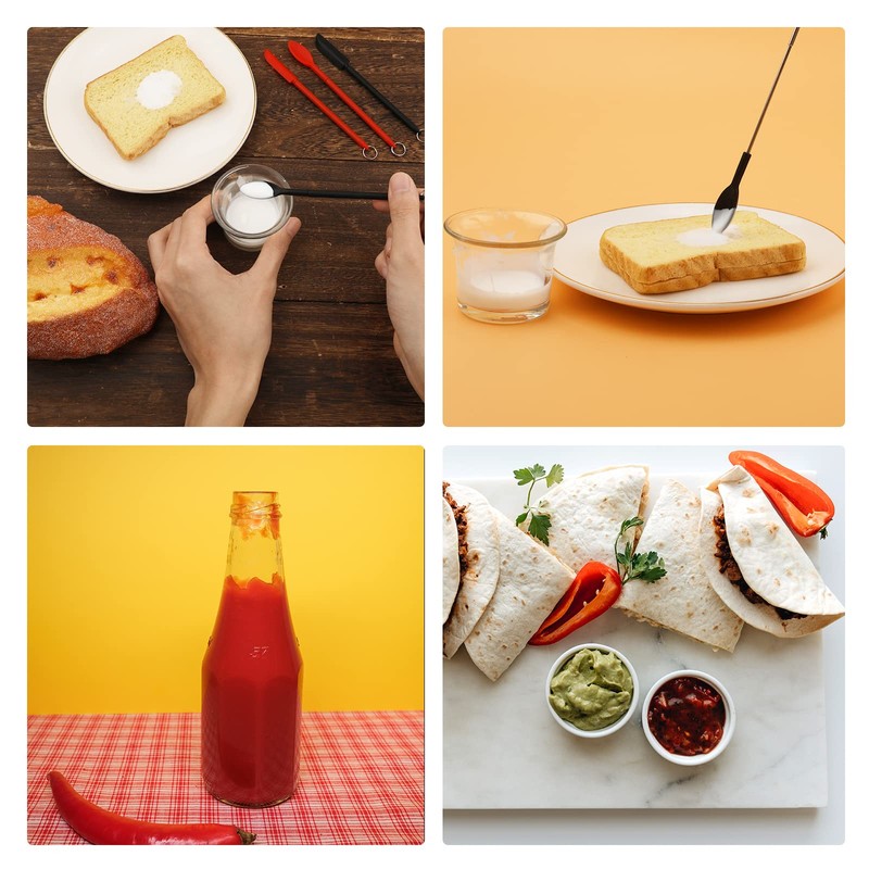 SAVITA Spatula and Spoon Sets Silicone, 2pcs Telescopic Spatula 2pcs