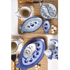 Blue Rose Polish Pottery Mosaic Beach Medium Fish Dish