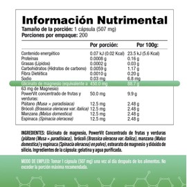 Glicinato De Magnesio 450 mg por cápsula | Uno al día | 200 Cápsulas | S&V | Sin Gluten y Sin OMG.