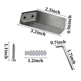 esahpss 4Pcs Wall Hooks Towel Hook Modern Robe Hooks,Wall Mounted Heavy-Duty Bathroom Clothes Hook Entryway Bedroom Coat Key Mudroom Garage,Silver Square