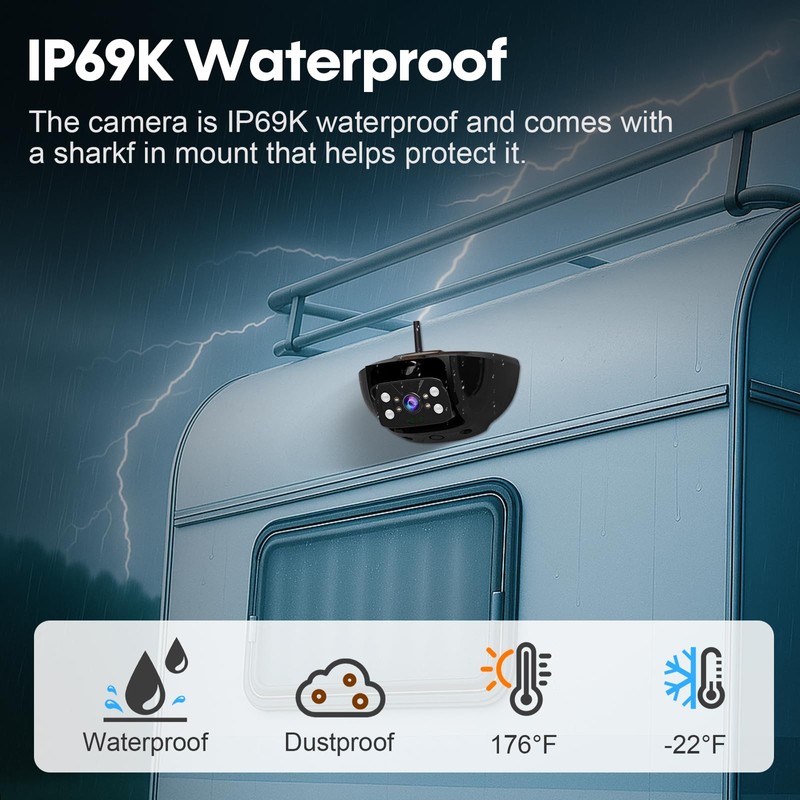 7-Inch Wireless Backup Camera for RV Trailer - HD 1080P