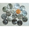 10 Vintage 1940s 4-Hole Iridescent Gray Mother of Pearl Buttons