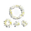 LITTLE FEATHER White Jumbo Large Leis for Tropical Hawaiian Luau