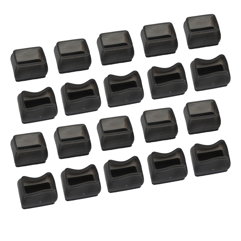 20 Pcs Chair Leg Floor Protector Rectangular Transparent Black Felt
