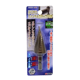 Takagi Earth Man SDT-5 Spiral Step Drill, Cobalt Cobalt-Coated φ0.1 - 0.9 inches (3 - 24 mm), 12 Steps