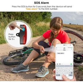 TKMARS Bicycle GPS Tracking GPS Tracker Bicycle Without ABO Tracker Bicycle with SOS, Real Time Location, Multiple Alarms, Waterproof, 1800 mAh