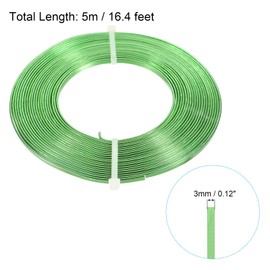 PATIKIL 16.4 Feet Flat Aluminum Wire, 18 Gauge Bendable Anodized Aluminum Wire 3mm Wide Beading Craft Wire for Jewelry Making, Dark Green