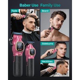 VGRPRO - Cortapelos profesionales para hombres, cortapelos y cortapelos profesionales, cortapelos inalámbricos para cortar el cabello con estuche de paquete, potentes cortapelos eléctricos recargables