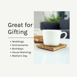 Hand Carved Mandala Coasters (set of 4)