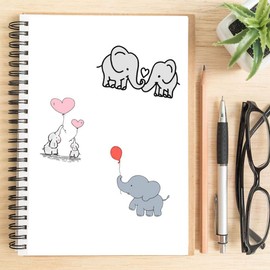 Cute Elephant Stickers, 50Pcs Animal Stickers for Teens, Girls, Adults, Kids - Waterproof Aesthetic Stickers for Water Bottles, Laptop, Phone, Luggage
