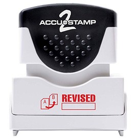 ACCU-STAMP2 Message Stamp with Shutter, 1-Color, REVISED, 1-5/8" x 1/2" Impression, Pre-Ink, Red Ink (035587)