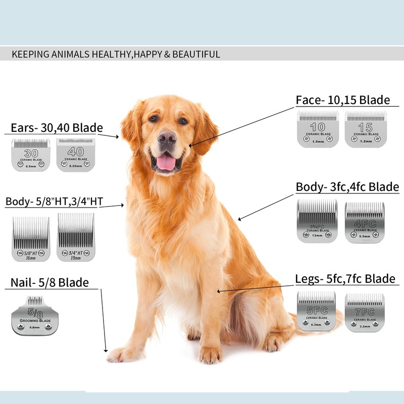 DODAER 2 Pack Detachable Pet Dog Grooming Clipper Ceramic Blade,Compatible