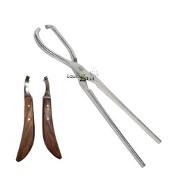 Hoof Tester 19 Inch Vienna Pattern & Hoof Knives Left and Right – Stainless Steel Farrier Hoof Care Tool Set Durable, Precise Equine Hoof Testing & Trimming Tools