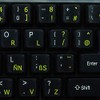 Dvorak Programmer Keyboard Labels Layout ON Transparent Background with Blue,