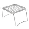 Portable Campfire Grill Silver Mini Folding Grill Rack Stainless Steel