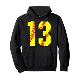 #13 Softball 13th Birthday Fastpitch Softball Mom Gifts Pullover Hoodie