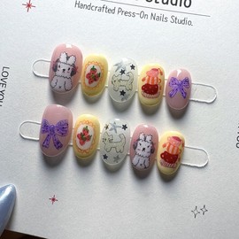 [Ar] Music Rabbit handmade nail tips drawing nail art specialist / [아르] 뮤직레빗 수제네일팁 드로잉네일아트 전문