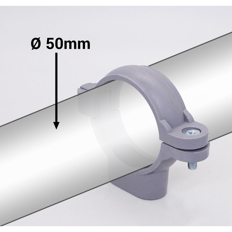 SKIR'CO Pack of 2 Grey Plastic Clamps for 50 mm