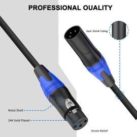 Seefeful XLR Cables 25 FT 2PACK, XLR Male to XLR Female Cable, Professional Balanced Microphone Lead XLR Male to Female Cables, Extension Mic Cable Cord (2PACK / 25FT)