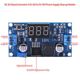 Akozon DC-DC Boost Converter 4.5V-32V to 5V-35V Power Supply Step Up Module Step Up Boost Converter Adjustable Boost Module with Digital Voltmeter Display