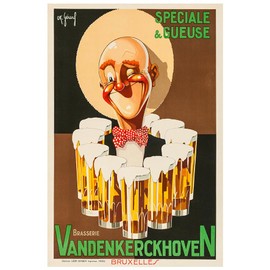 Vandenkerckhoven - Brussels Beer - Vintage Advertising Poster-12 x18 Inches (Black - Framed)