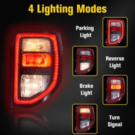 HSUTVXPRO Tail Light Assemblies for F-ord Bronco Sport 2021-2023, LED/Halogen Rear Brake Lamps Turn Signal Lights Reverse Light Running Lights Replace OEM #M1PZ-13404-A, Right Passenger Side