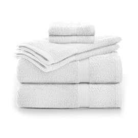 Utica 6-Piece Essential Towel Set - Super Soft - Extra Absorbent - 100% Cotton Towels - Everyday Essentials - 2 Bath Towels - 2 Hand Towels - 2 Wash Cloths - Hotel & Spa Luxury - White