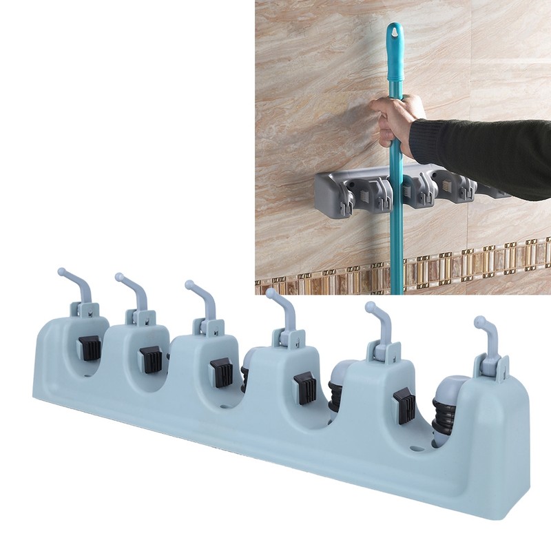 Wall Mounted Mop Broom Hanger Holder Garage Storage Rack for