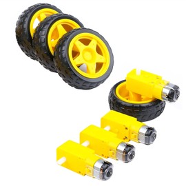 Hobby Torque 4pcs TT Magnetic Gearbox Engine, 3-6V Plastic TT Motor Tire Wheel, Dual Shaft Gear Motor, DC Motor Wheel Kit for Robot Smart Car Engine Science